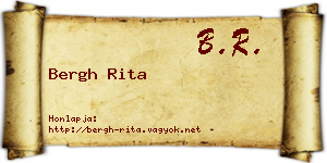 Bergh Rita névjegykártya